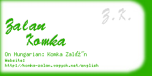 zalan komka business card